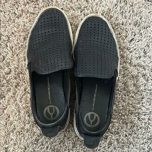 Black leather Slip-On Shoes - wishbone collection